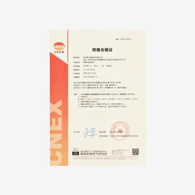 CNEX explosion-proof certificate